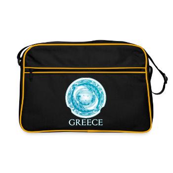 Delfine Griechenland Hellas - Retro Tasche - Schwarz/Gold - Vorne