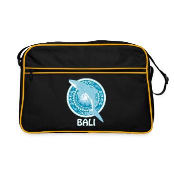 Whale Shark Bali Indonesia - Retro Bag - black/gold - Front