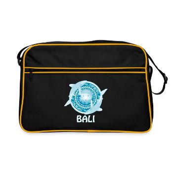 Whitetip deep-sea shark Bali Indonesia - Retro Bag - black/gold - Front