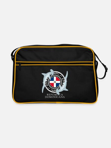 Hammerhaie Dominikanische Republik - Retro Tasche - Schwarz/Gold - Vorne