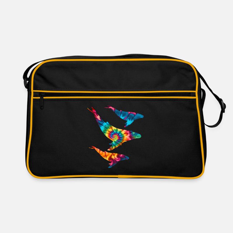 Buckelwale Tie Dye Retro Tasche