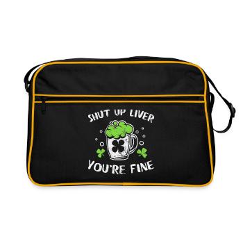 Drôle de chemise de la Saint-Patrick Tais-toi foie - Sac Retro - noir/or - Devant
