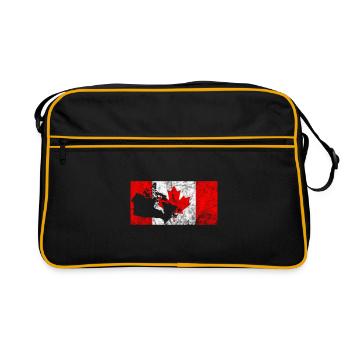 Canada Canadian flag outline maple maple leaf - Retro Bag - black/gold - Front