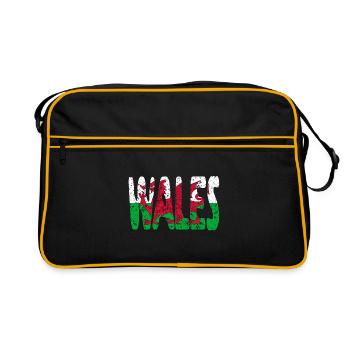 Wales Welsh Flag United Kingdom UK Dragon - Retro Bag - black/gold - Front