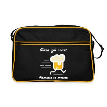 Bière qui court ramasse sa mousse t-shirt bière - Sac Retro - noir/or - Devant