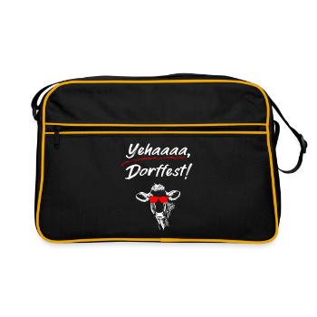 Yehaa Dorffest Schuetzenfest Party Volksfest - Retro Tasche - Schwarz/Gold - Vorne