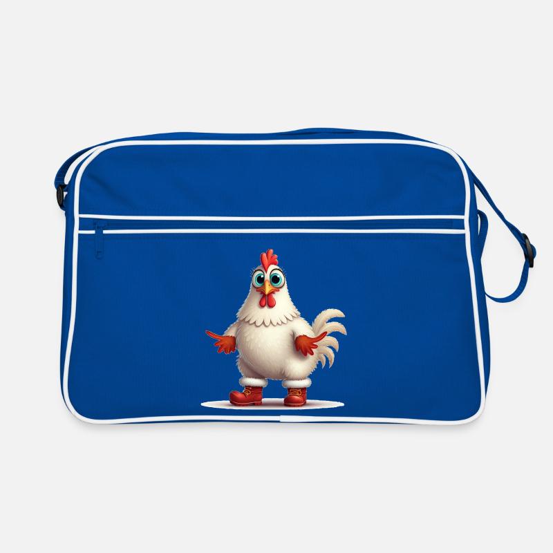 Temperamentvolle Henne mit Stiefeln Retro Tasche