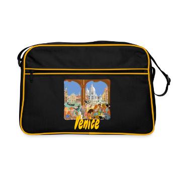 Venedig - Retro Tasche - Schwarz/Gold - Vorne