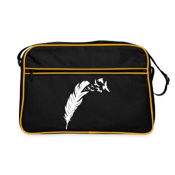Feathered Freedom Bird Flight Design - Retro Bag - black/gold - Front