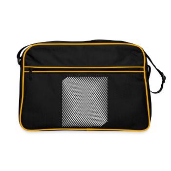 Geometric Spiral Optical Illusion Design - Retro Bag - black/gold - Front