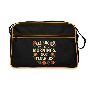 Citation florale allergique au matin - Sac Retro - noir/or - Devant