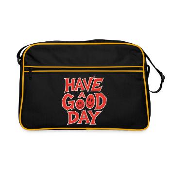 Impression de motivation sourire édifiant - Sac Retro - noir/or - Devant