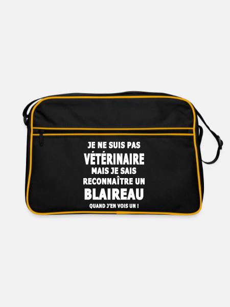 reconnait un blaireau humour sarcsme - Sac Retro - noir/or