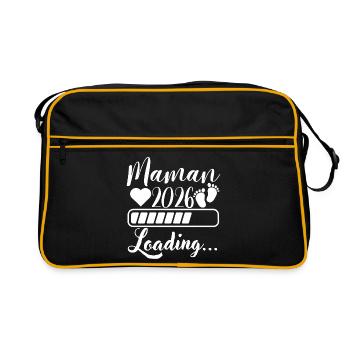 Maman 2026 Loading, Future Maman Cadeau Grossesse - Sac Retro - noir/or - Devant