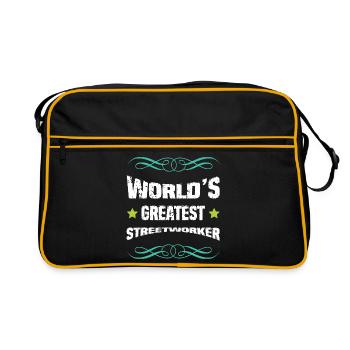World's best road worker - Retro Bag - black/gold - Front