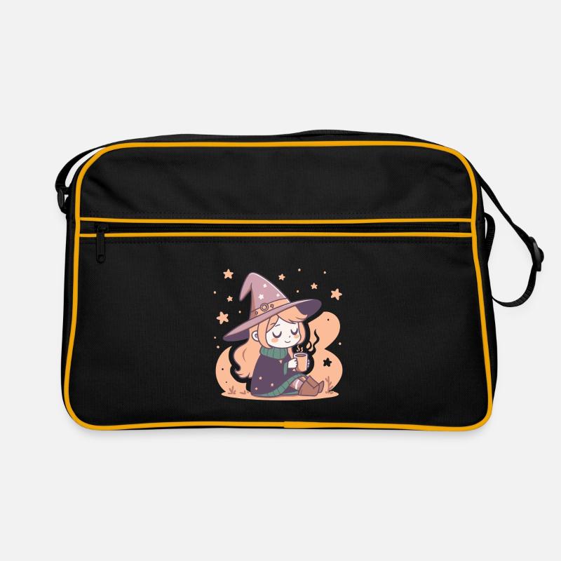 Sorcière mignone douillette et thé kawaii Sac Retro