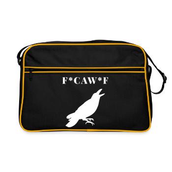 FCAWF Funny Crow Bird Design - Retro Bag - black/gold - Front