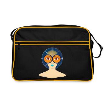 BEFREIE DEINEN GEIST #2 – nette Leute - Retro Tasche - Schwarz/Gold - Vorne