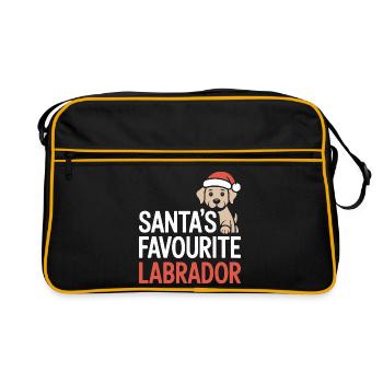 Santa’s Favourite Labrador Christmas Design - Retro Bag - black/gold - Front