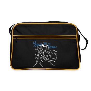 Sauve la Ligne de Vie de l’océan Sauve la mer - Sac Retro - noir/or - Devant