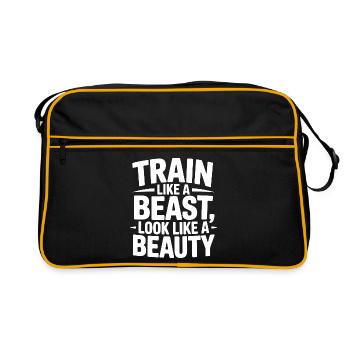 Train like a beast, look like a beauty - Retro Bag - black/gold - Front