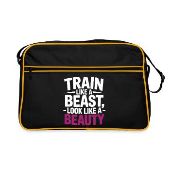 Train like a beast, look like a beauty - Retro Bag - black/gold - Front