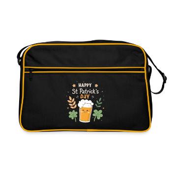 Bière joyeuse Saint Patrick - Sac Retro - noir/or - Devant