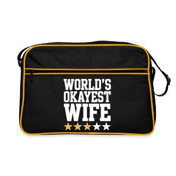 World's Okayest Wife Tee - Retro Bag - black/gold - Front