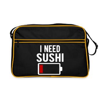 J’ai besoin d’une décharge de batterie spirituelle pour sushi - Sac Retro - noir/or - Devant