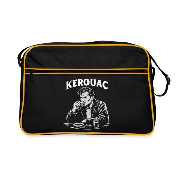 Jack Kerouac drinking Espresso at the cafe - Retro Bag - black/gold - Front