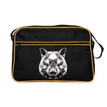 Wombat Australien Beuteltier Süßer Wombat - Retro Tasche - Schwarz/Gold - Vorne
