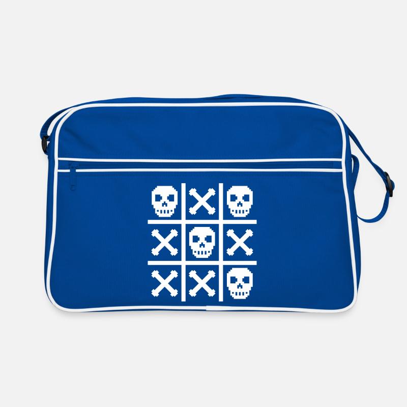 Pixel Schädel und Knochen Nuller & Kreuze Retro Tasche