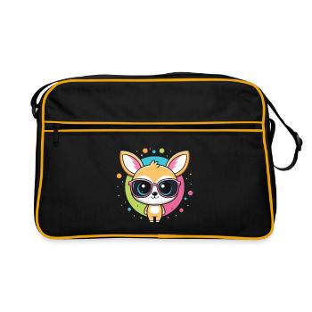 Chihuahua kawaii pop glasses - Retro Bag - black/gold - Front