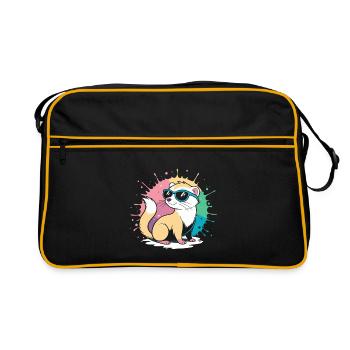 Furet Cool cartoon avec lunettes bleues - Sac Retro - noir/or - Devant