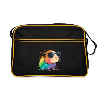 Guinea pig rainbow glasses - Retro Bag - black/gold - Front