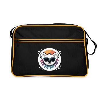 Koala solaire en lunettes colorées - Sac Retro - noir/or - Devant