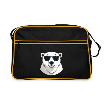 Polar bear in dark glasses - Retro Bag - black/gold - Front