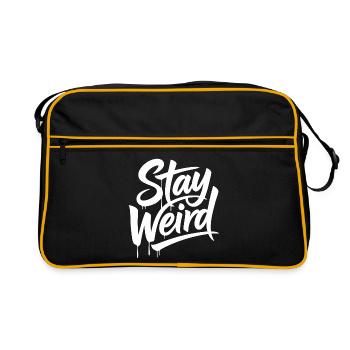 Lettrage Restez Bizarre - Sac Retro - noir/or - Devant