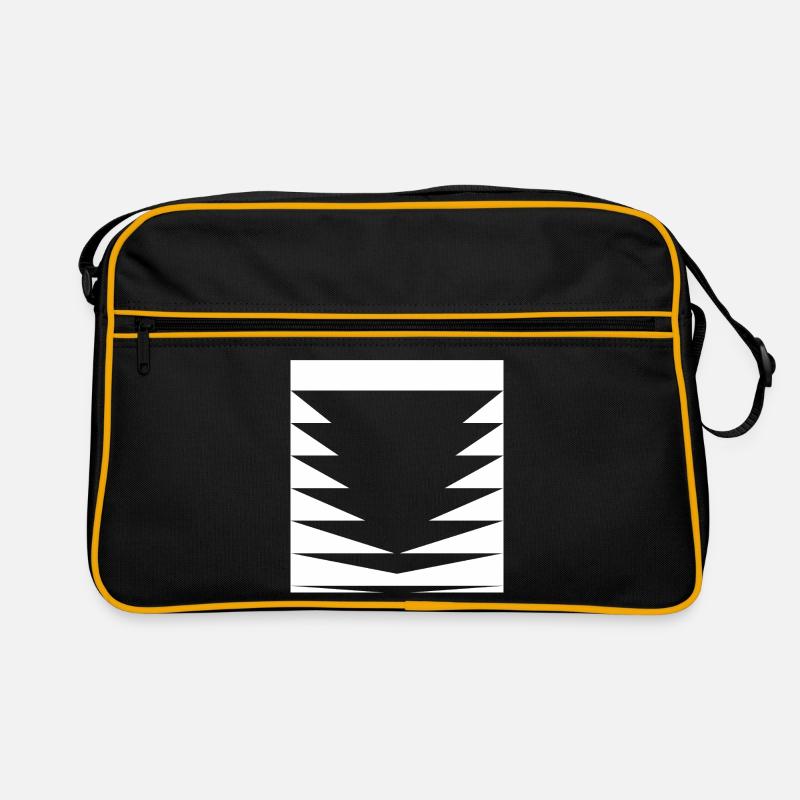 Schwarze Dreiecksmuster Retro Tasche