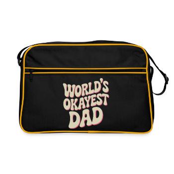 World's Okayest Dad Retro Typography - Retro Bag - black/gold - Front