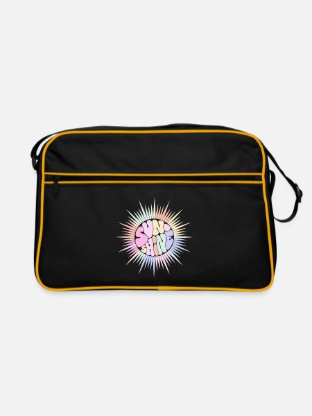 Pastel Sun SUNSHINE Retro Groovy - Retro Tasche - Schwarz/Gold