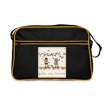 Enfants dansants dans le jardin de fleurs - Sac Retro - noir/or - Devant