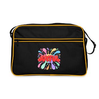 Joyful Red Colorful Splashes - Retro Bag - black/gold - Front