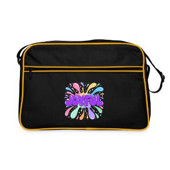Explosion Joyeuse Couleurs violet - Sac Retro - noir/or - Devant