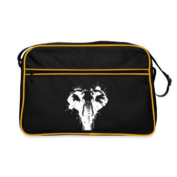 Éléphant Art Splash Blanc - Sac Retro - noir/or - Devant