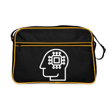 IA, intelligence artificielle, technologie de l’IA - Sac Retro - noir/or - Devant