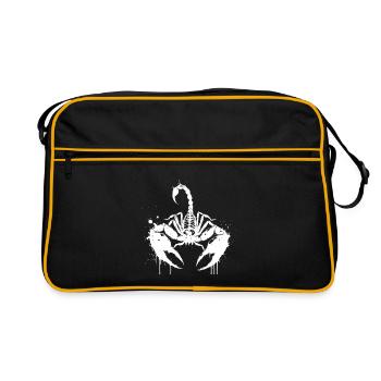 Scorpion encre splatter blanc - Sac Retro - noir/or - Devant