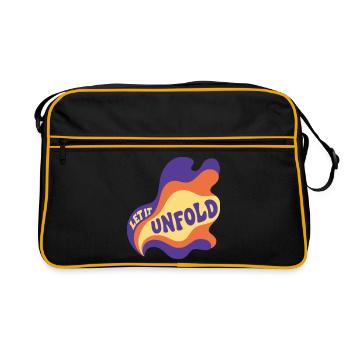 Let It Unfold Psychedelic - Retro Tasche - Schwarz/Gold - Vorne