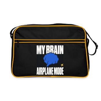 My Brain Is on Airplane Mode – Gehirn Humor - Retro Tasche - Schwarz/Gold - Vorne