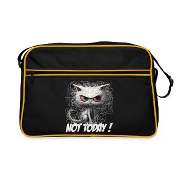 Funny Cat Design - Not Today Cat Lover - Retro Bag - black/gold - Front